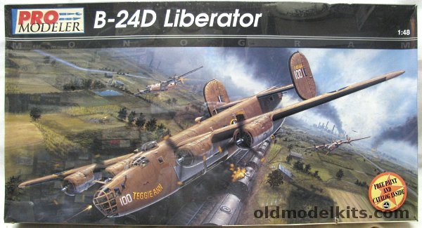 Monogram 1/48 Pro Modeler B-24D Liberator With Squadron Canopies - Ploesti 'Suzy Q' and 'Teggie Ann', 5932 plastic model kit